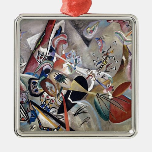 Kandinsky In Grey Abstract Artwork Metal Ornament