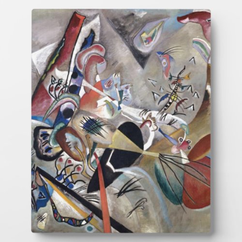 Kandinsky In Grey Abstract Artwork Plaque