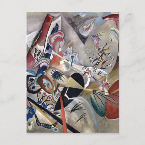 Kandinsky In Grey Abstract Artwork Postcard