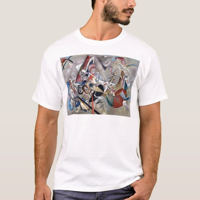 Kandinsky In Grey Abstract Artwork T-Shirt (Front)