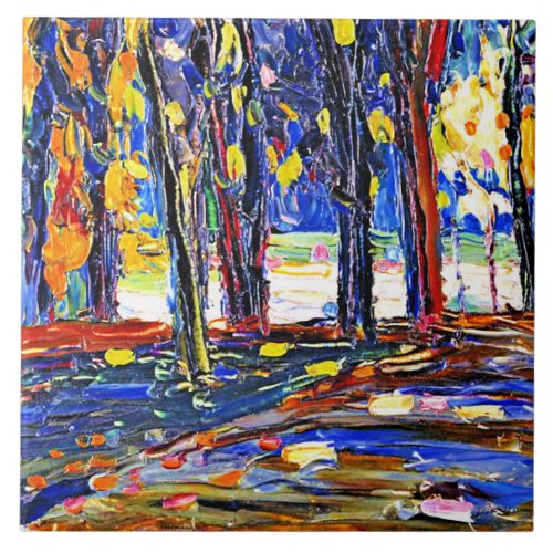 Kandinsky _ In the Park of St Cloud _ Autumn II Ceramic Tile