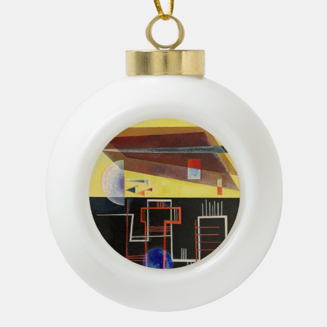 Kandinsky Inner Alliance Abstract Artwork Ceramic Ball Christmas Ornament (Front)