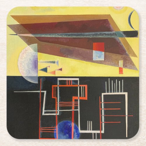 Kandinsky Inner Alliance Abstract Artwork Square Paper Coaster