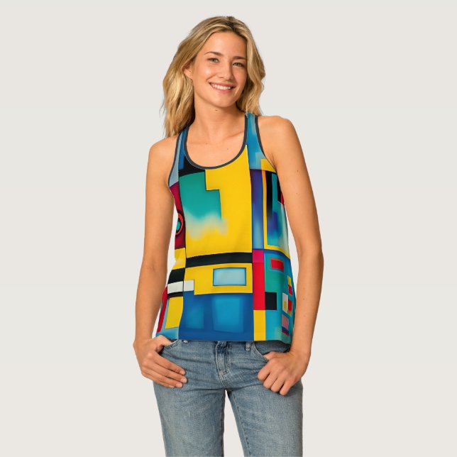 Kandinsky Inspired Racerback Tank Top  (Front Full)