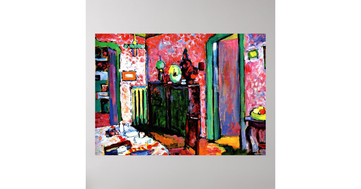 Kandinsky Interior My Dining Room 1909 Poster Zazzle Com