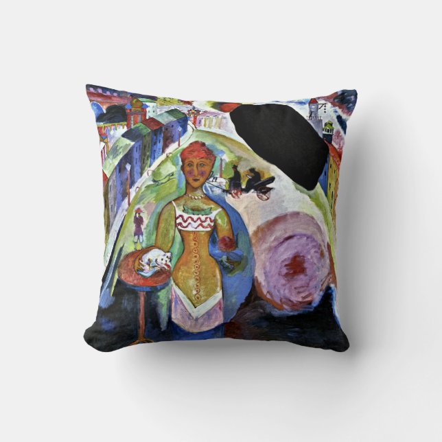 Kandinsky - Lady in Moscow Throw Pillow (Front)