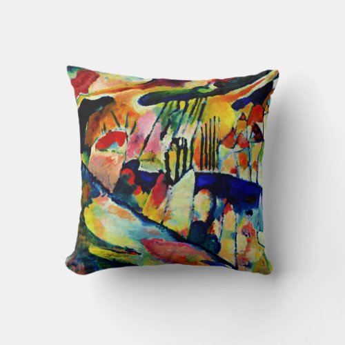 Kandinsky _ Landscape with Rain  Throw Pillow
