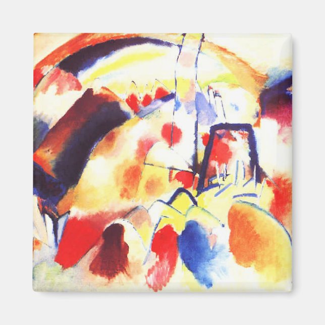 Kandinsky - Landscape with Red Spots Magnet (Front)