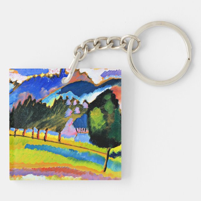 Kandinsky - Landscape with Rolling Hills Keychain (Back)