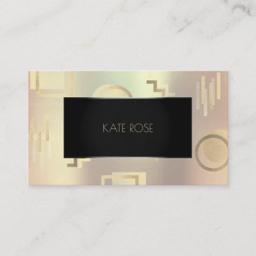 Kandinsky Metallic Zig Zag  Frame Rose Gold Business Card