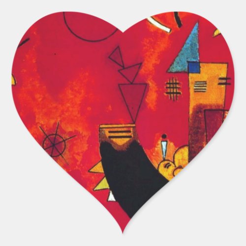 Kandinsky Mit und Gegen Heart Sticker