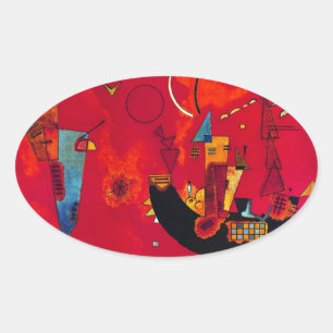 Kandinsky Mit und Gegen Oval Sticker