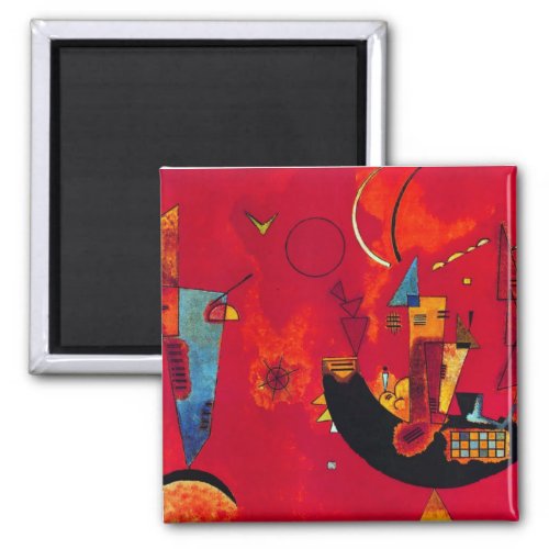 Kandinsky Mit und Gegen Red Abstract Painting Magnet