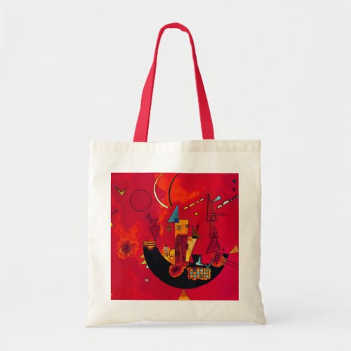 Kandinsky Mit und Gegen Red Abstract Painting Tote Bag