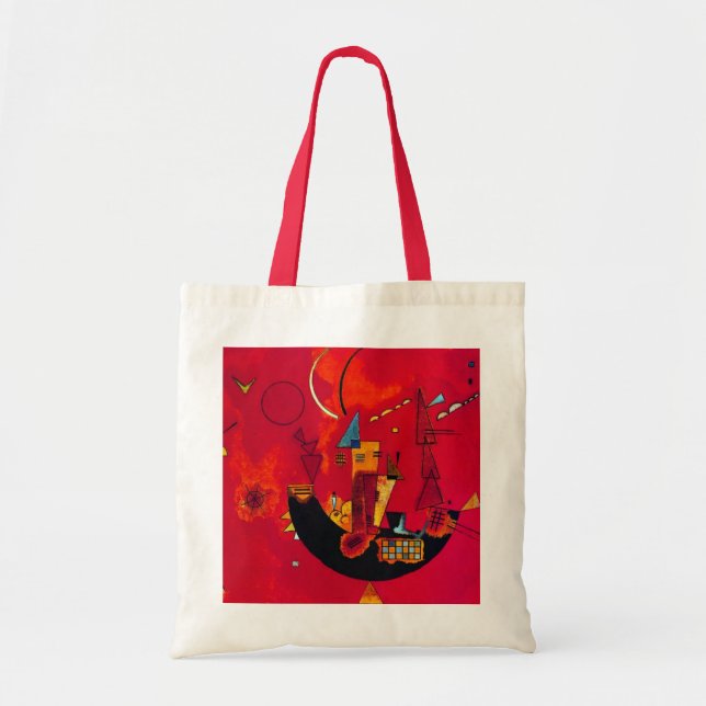 Kandinsky Mit und Gegen Red Abstract Painting Tote Bag (Front)