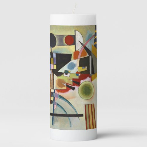Kandinsky Modern Abstract Colorful Artwork Pillar Candle