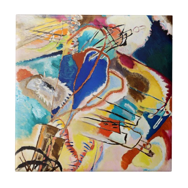 Kandinsky Modern Abstract Painting Artwork Ceramic Tile (Front)