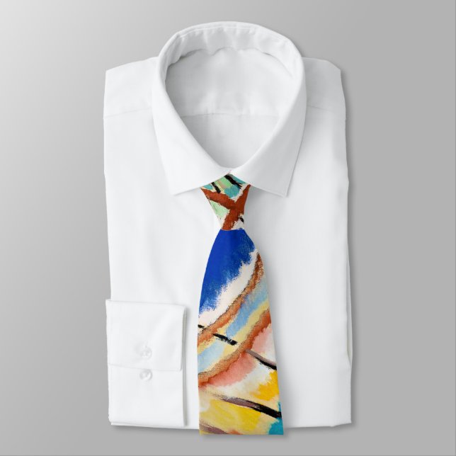 Kandinsky Modern Abstract Painting Artwork Neck Tie (Tied)