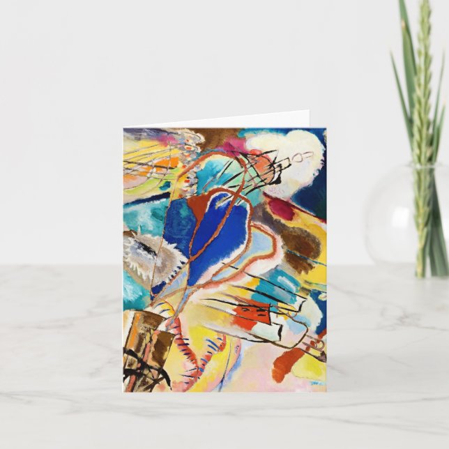 Kandinsky Modern Abstract Painting Artwork Note Card (Front)