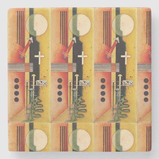 Kandinsky Modern Abstract Painting Artwork Stone Coaster (Front)