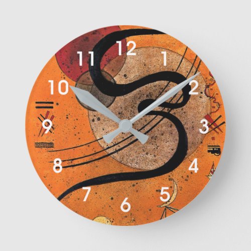 Kandinsky _ Mood Line colorful abstract art Round Clock