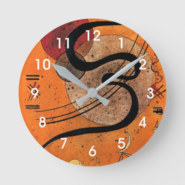Kandinsky - Mood Line, colorful abstract art Round Clock (Front)