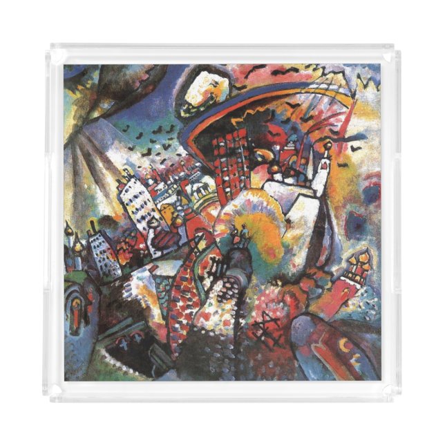 Kandinsky Moscow I Cityscape Abstract Art Acrylic Tray (Front)