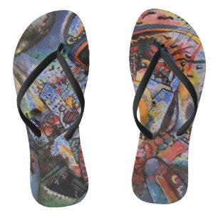 Kandinsky Moscow I Cityscape Abstract Art Flip Flops