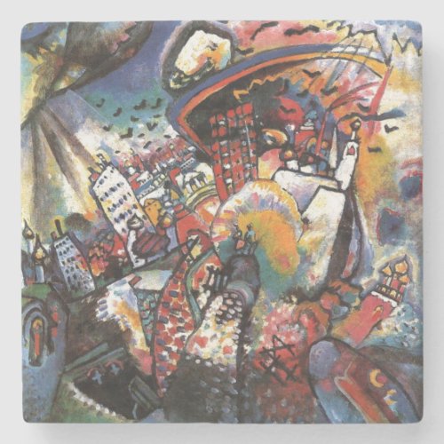 Kandinsky Moscow I Cityscape Abstract Art Stone Coaster