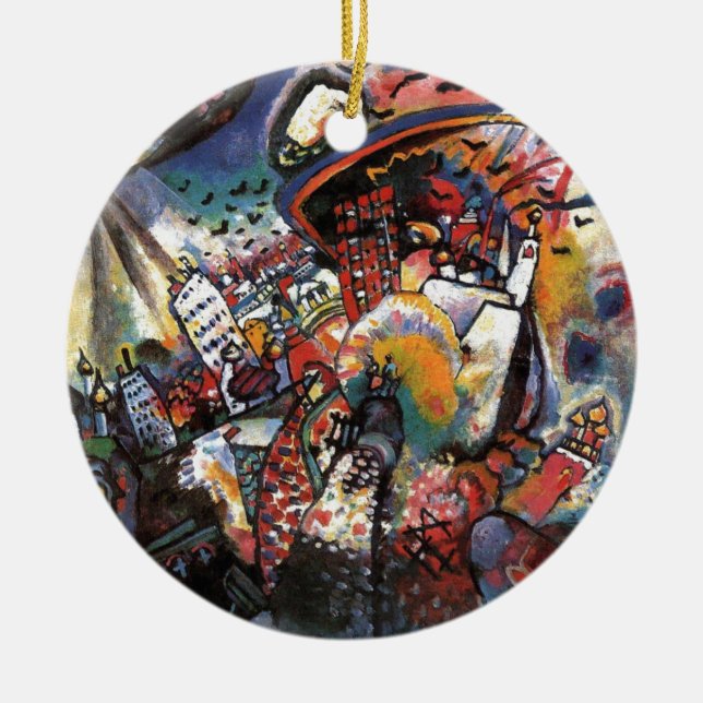 Kandinsky Moscow I Cityscape Abstract Painting Ceramic Ornament (Front)