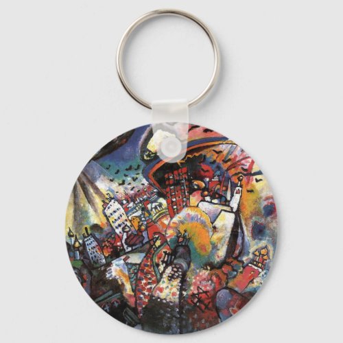 Kandinsky Moscow I Cityscape Abstract Painting Keychain