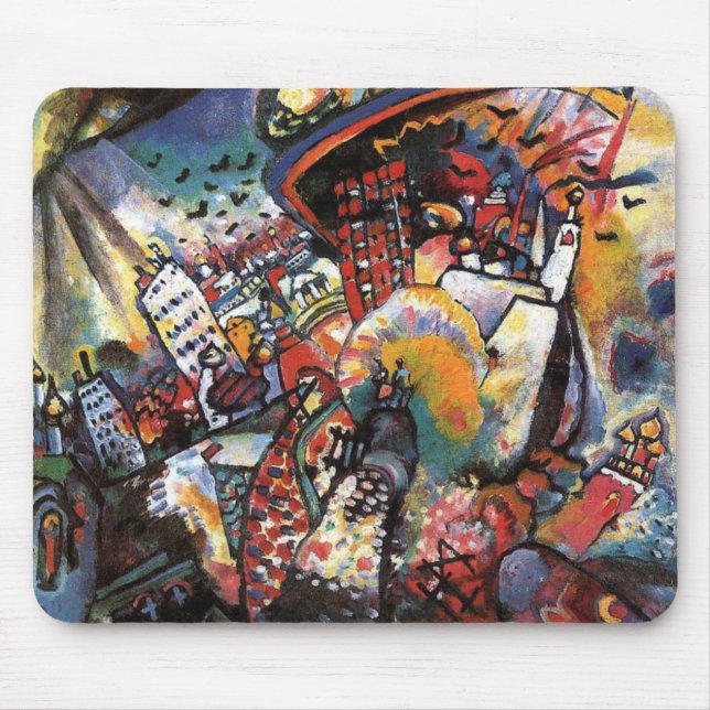 Kandinsky Moscow I Cityscape Abstract Painting Mouse Pad (Front)