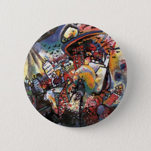 Kandinsky Moscow I Cityscape Abstract Painting Pinback Button
