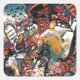 Kandinsky Moscow I Cityscape Abstract Painting Square Sticker