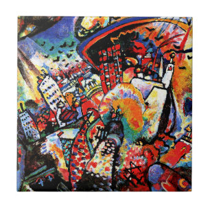 Kandinsky - Moscow I, colorful cityscape Ceramic Tile