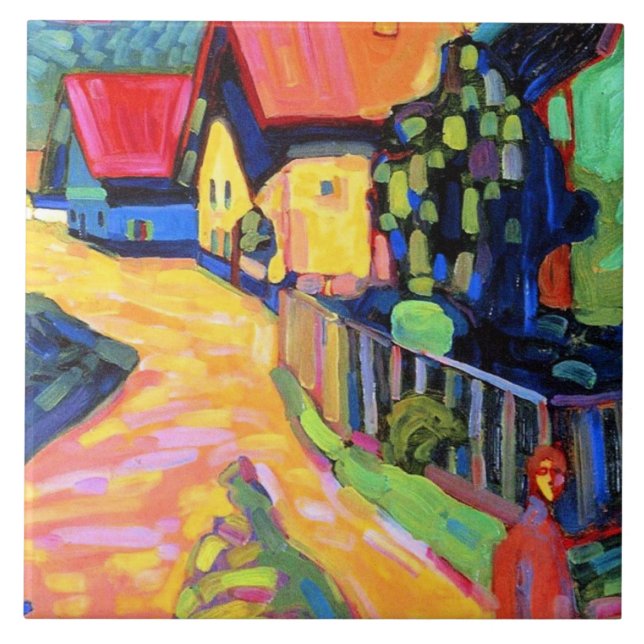 Kandinsky - Murnau Street with Women, 1908, Ceramic Tile (Front)