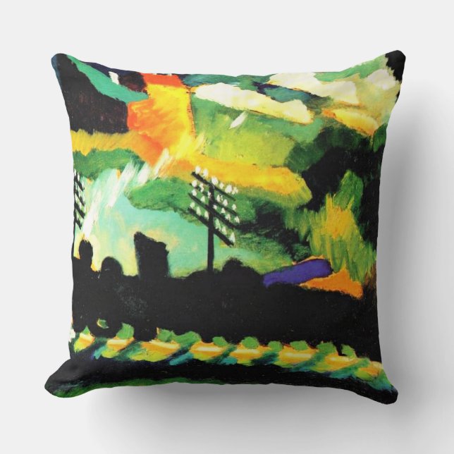 Kandinsky - Murnau Train and Castle Throw Pillow (Front)