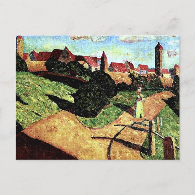 Kandinsky - Old Town II, colorful painting Postcard (Front)