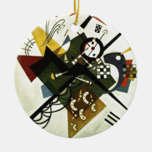 Kandinsky On White II Ceramic Ornament