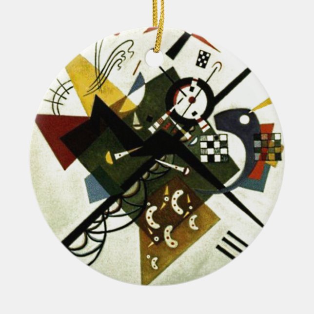 Kandinsky On White II Ceramic Ornament (Front)