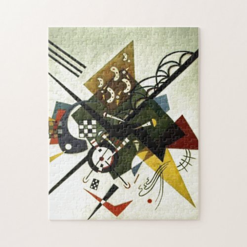 Kandinsky On White II Painting Abstract Art Jigsaw Puzzle