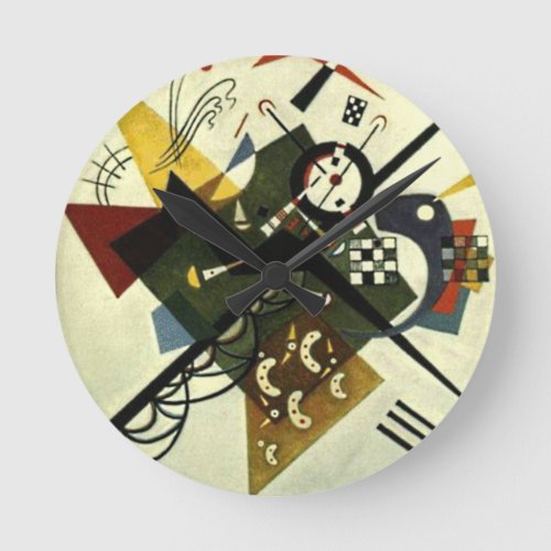 Kandinsky On White II Round Clock