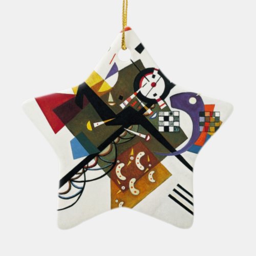 Kandinsky On White Two Abstract Painting Ceramic Ornament