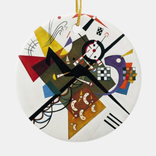 Kandinsky On White Two Abstract Painting Ceramic Ornament