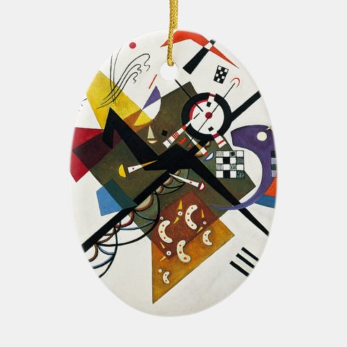 Kandinsky On White Two Abstract Painting Ceramic Ornament