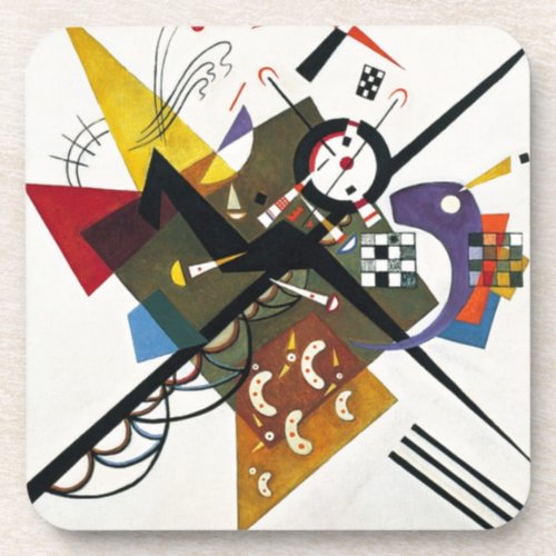 Kandinsky On White Two Abstract Painting Drink Coaster