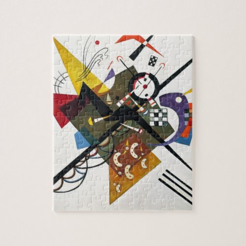 Kandinsky On White Two Abstract Painting Jigsaw Puzzle