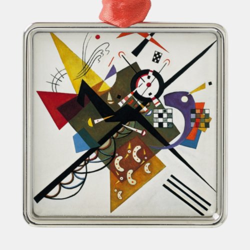 Kandinsky On White Two Abstract Painting Metal Ornament