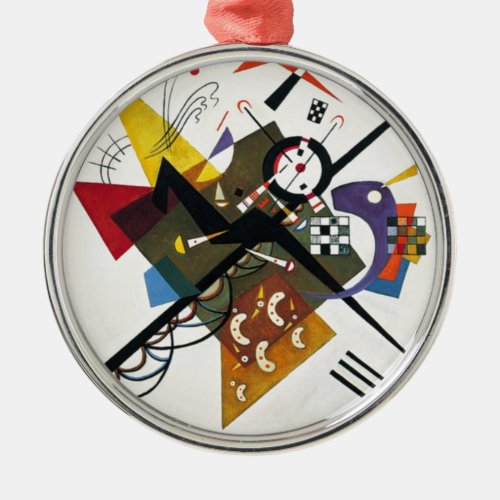 Kandinsky On White Two Abstract Painting Metal Ornament