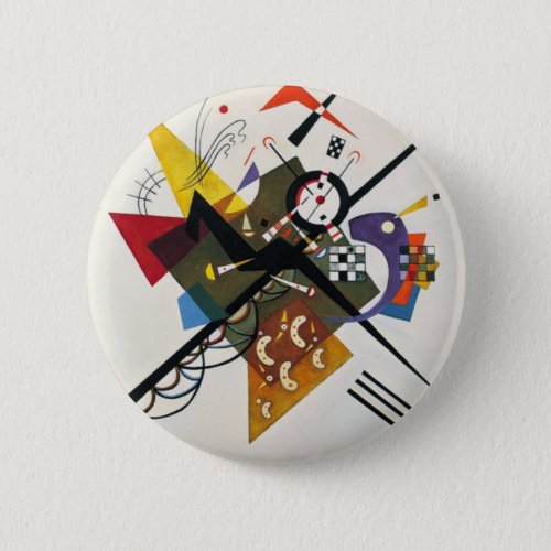 Kandinsky On White Two Abstract Painting Pinback Button